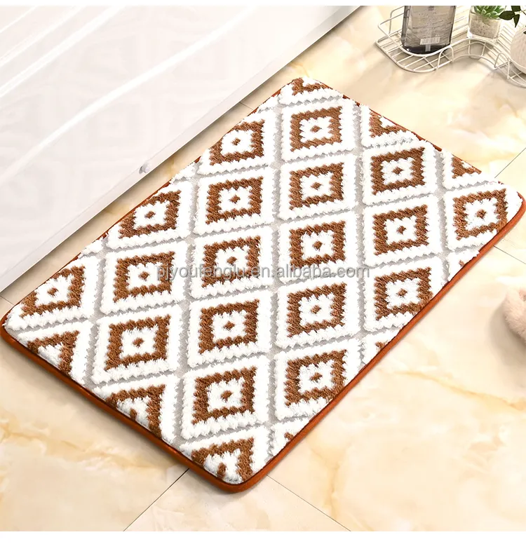 PVC mikrofiber 2.5cm kalınlığı emici kaymaz banyo paspas halı çok renkli halı örme kumaş pastil etkisi banyo paspas