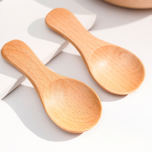 ช้อนไม้สำหรับเด็กทำจากไม้บีชน้ำผึ้งปรับแต่งโลโก้ได้แบบเกาหลี - Product Image 4