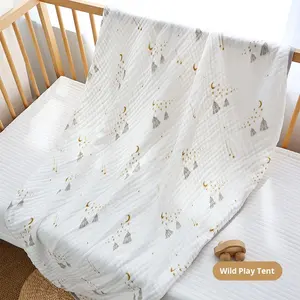 Asciugamano da Bagno Morbido per Neonati in Garza di Cotone di Bambù a Sei Strati, Coperta di Classe A per Asilo - Product Image 2