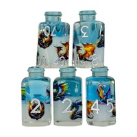 Set Dadu Resin Persegi Kustom Grosir 7PCS Dadu Polihedral Dungeons Dragons RPG Permainan Papan Set Hadiah Hitam Logo Kustom
