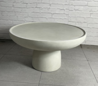 Ensemble de tables basses rondes de luxe en micro-ciment, tables d'appoint en fibre de verre et béton pour salon moderne