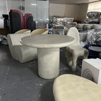 Table Ronde Moderne de Luxe Européenne en Fibre de Verre avec Plateau en Résine pour Entrée d'Hôtel, Balcon et Jardin - Vente Directe Usine