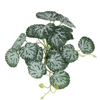 Plante artificielle de Begonia Rex suspendue avec des feuilles argentées variées pour la décoration murale bohème et les paniers suspendus