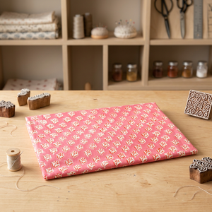 Tela de algodón de punto lisa resistente al agua Sanganer al por mayor, estilo floral, para prendas de niña, textiles para el hogar, fundas de bolsos, y textiles para confección. - Product Image 3