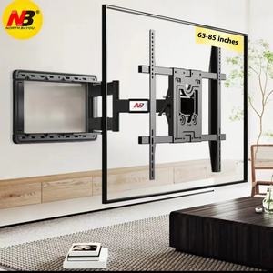 NB SP2 <span class=keywords><strong>Support</strong></span> mural à <span class=keywords><strong>bras</strong></span> long pour téléviseur 65-86 pouces <span class=keywords><strong>Support</strong></span> télescopique en acier et métal Rotation à 90 degrés Supports pour téléviseur à gauche Chariots - Product Image 2
