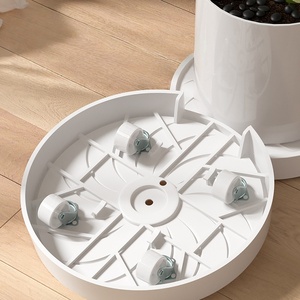 Plateau <span class=keywords><strong>à</strong></span> plantes multifonctionnel en plastique <span class=keywords><strong>pour</strong></span> bureau <span class=keywords><strong>à</strong></span> domicile et jardin, avec <span class=keywords><strong>roulettes</strong></span> dissimulées, <span class=keywords><strong>soucoupe</strong></span> <span class=keywords><strong>à</strong></span> <span class=keywords><strong>fleurs</strong></span> en acier durable, moderne et peu encombrant - Product Image 5