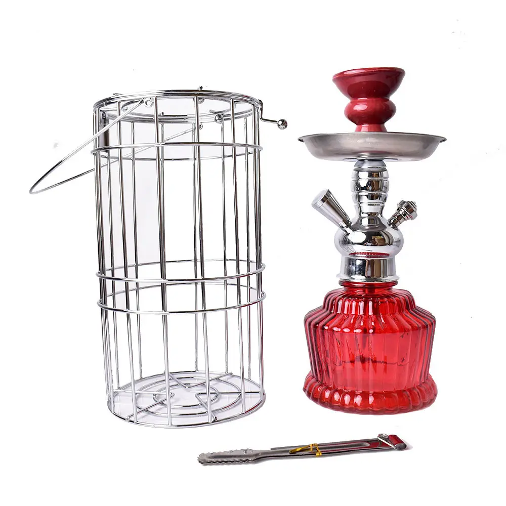 Accessori per il fumo di vendita calda bottiglia di zucca narghilè con gabbia di ferro narghilè a tubo singolo