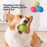 Jouet sonore pour chien, résistant aux morsures, en forme de boule moléaire, avec motif de patte, pour la décompression et l'entraînement interactif, en caoutchouc