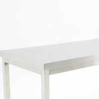 Plan de travail en acier inoxydable pour hôtel, table de travail commerciale en acier inoxydable, table de travail en inox
