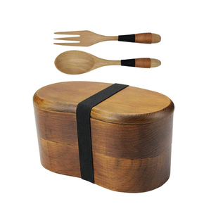 Japanese Bento Box, Lunch Boxes, Japanese Double Layer Natural Wooden Bento Boxes Lunch Box For Kids Adult Picnicking Office