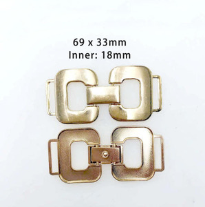 Accessoires de chaussures en métal <span class=keywords><strong>sans</strong></span> nickel en gros avec logo personnalisé, boucles en alliage personnalisées, crochets décorés par placage - Product Image 2