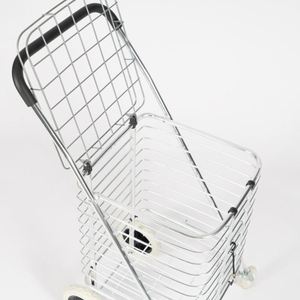 Supermarket <b>Portable</b> Metal Shopping Cart Outdoor Folding <b>Trolley</b> with Crystal Wheel for Beach & Casual Shopping - Product Image 5
