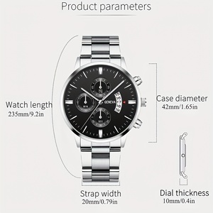 1 montre-bracelet à quartz en acier inoxydable pour homme, une montre tendance pour les affaires à un prix abordable - Product Image 2