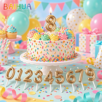 Lots de bougies d'anniversaire en gros, faites à la main, dorées/argentées, métalliques, pour la décoration de gâteaux, brillantes, écologiques, pour le Nouvel An