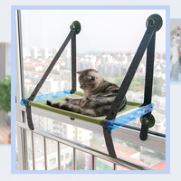 Lit-hamac pliable en feutre de bois pour chat en acrylique, motif solide, nid suspendu, ventouse, lit fenêtre pour animal de compagnie avec un design élégant