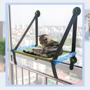 Lit-hamac pliable en feutre de bois pour chat en acrylique, motif solide, nid suspendu, ventouse, lit fenêtre pour animal de compagnie avec un design élégant - Product Image 6