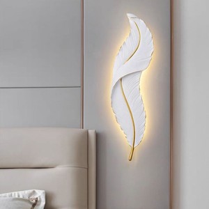 Lijia Feather Wall Lamp Led Warm Light Minimalist Bedroom Living Room Entryway Decorative Lighting 900mm W650mm - Product Image 3