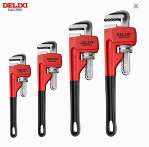 DELIXI ELECTRIC <span class=keywords><strong>Llave</strong></span> <span class=keywords><strong>de</strong></span> <span class=keywords><strong>tubo</strong></span> <span class=keywords><strong>de</strong></span> 10 pulgadas <span class=keywords><strong>de</strong></span> alta resistencia, <span class=keywords><strong>de</strong></span> acero al carbono y aluminio, con gran apertura y mango hueco ajustable - Product Image 2