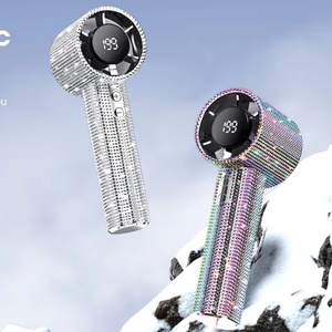 Factory Direct Supply Colorful Diamond-encrusted Small Fan Lightweight with Lanyard <b>ABS</b> Turbo Fan 1800mAh - Product Image 1