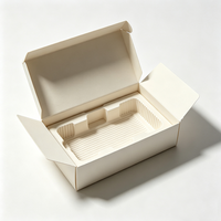 Boîte d'expédition en carton ondulé blanc personnalisée avec insert en pâte à papier, boîte de protection pliable pour l'emballage des produits