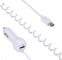 2025 nuevo estilo cargador de coche con Cable Usb C USB tipo C Cable resorte cargador de coche con Cable tipo C