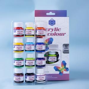 Pintura de tela 6 colores 25ml Lienzo no tóxico Póster de vidrio Juego de pintura de color <span class=keywords><strong>para</strong></span> estudiantes Niños - Product Image 6