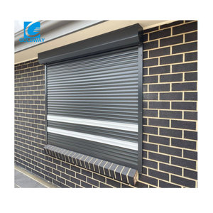 Petite <span class=keywords><strong>porte</strong></span> roulante <span class=keywords><strong>à</strong></span> usage domestique, couleur <span class=keywords><strong>bois</strong></span>, alliage d'aluminium, manuel, bande d'étanchéité, volets roulants - Product Image 5