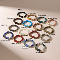 Natürliche Edelstein-Heilkristalle 4mm Runde Perlen Rechteckige Perlenringe Elastischer Ring Klassischer Stretch-Schmuck Großhandel