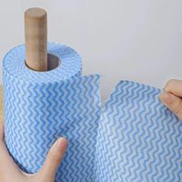 Chiffons de cuisine réutilisables extra absorbants pour eau et huile, bleus, à motif ondulé, pour le nettoyage
