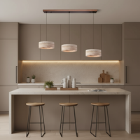 Lustres minimalistes rectangulaires Wabi Sabi, lampes suspendues pour longue table à manger, lampe suspendue en travertin LED, lustre créatif