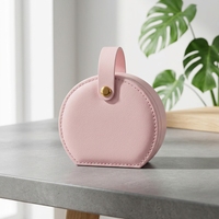 Vente Flash Livraison Rapide Étui à Bijoux Portable Rose Mignon avec Compartiments Séparés Cadeau d'Anniversaire Mariage Boîte à Bijoux de Voyage LG7305