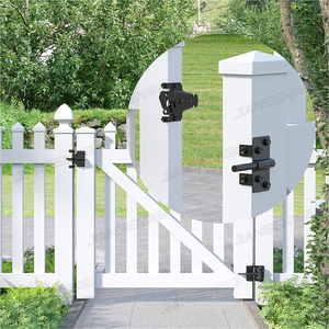 Mini pestillo negro de seguridad para poste de valla, resorte de bloqueo de acero inoxidable, pestillo de puerta de valla de PVC, pestillo de puerta de valla ajustable de cierre automático - Product Image 4