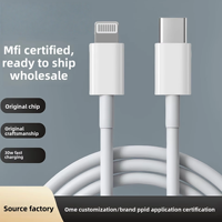 Câble USB-C certifié MFi de haute qualité, charge rapide PD 27W, synchronisation des données pour iPhone 14/13/12/11/8 Plus et iPad, téléphone portable