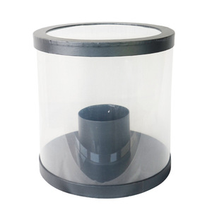 Newest luxury transparent round paper flower display packaging box clear flower box Newest luxury transparent round paper flower