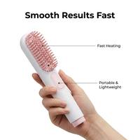 Brosse lissante professionnelle pour cheveux, résultats de salon, ions négatifs, antistatique, température réglable, USB, batterie, usage domestique