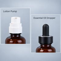 Ensemble de flacons en plastique PET pour cosmétiques, lotions, sérums et crèmes, avec compte-gouttes et vaporisateur, couleur marron ambré, 40ml, 60ml, 100ml, 150ml