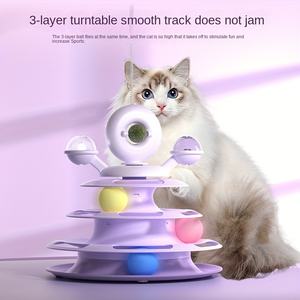 Oem odm באיכות גבוהה מצחיק turftable כדור משוגע דיסק אינטראקטיבי צעצוע לחיות מחמד גודל קטן פלסטיק צעצוע לחתולים חם למכירה - Product Image 5