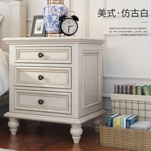 Mesita de Noche Moderna e Inteligente de <span class=keywords><strong>Madera</strong></span> Blanca con 3 Cajones para Dormitorio - Product Image 3