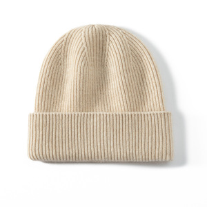 Fashion Wholesale Ribbed Skull Cable Knit Hat Cuffed Soft Warm Blanks Custom Logo Men <strong>Women</strong> Luxury Winter 100% <strong>Cashmere</strong> <strong>Beanie</strong> - Product Image 2