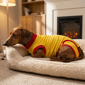 강아지 수술 회복복, 핥음 방지 면 소재, 친환경 봄 여름 애완동물 수술복, 편안한 착용감 - Product Image 5