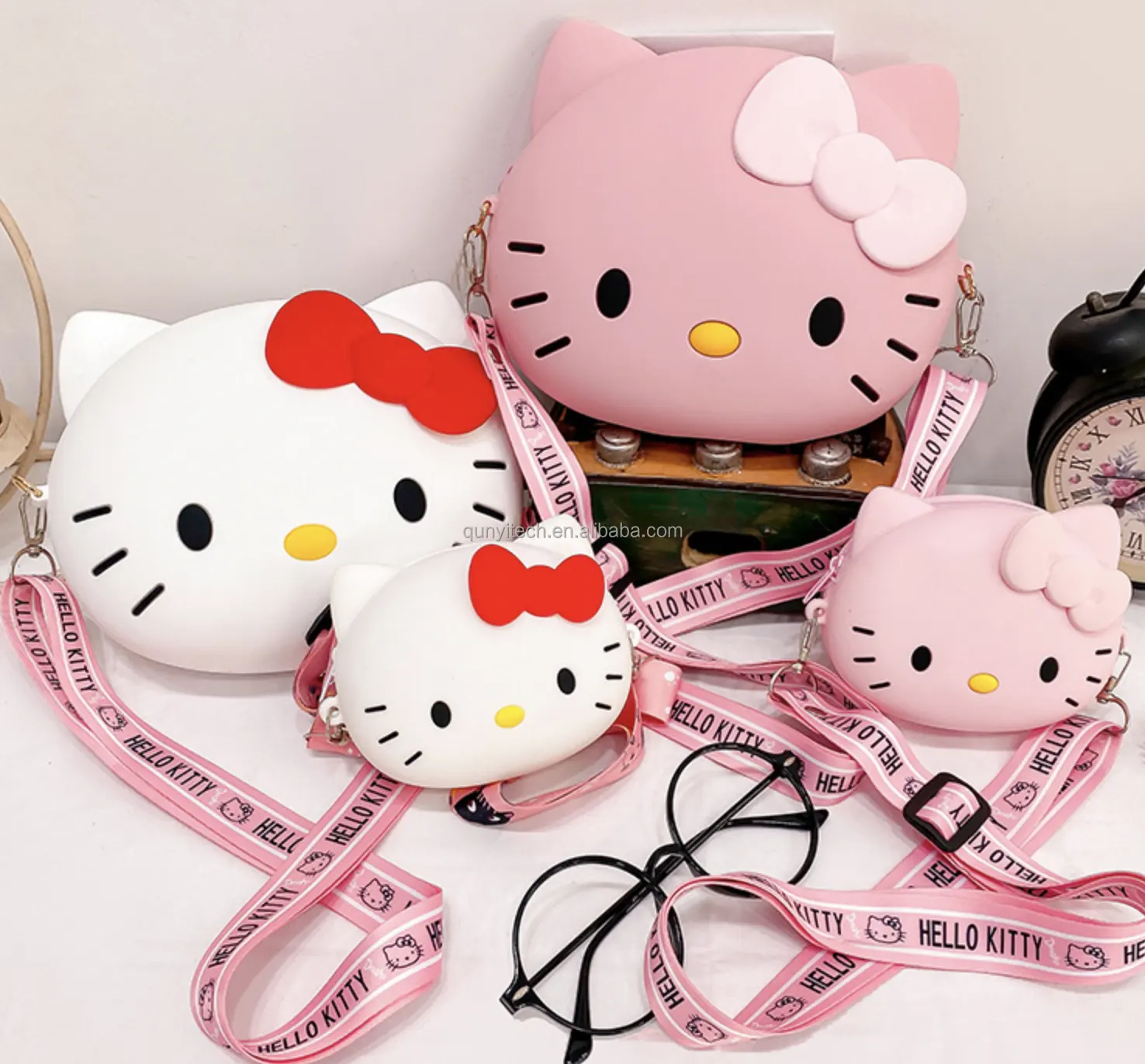 Children's Day Gift HOT SALE Kawaii Girls Large Bag Lovely Cute Cartoon Cross Body Women Soft Hello Kitty Silicone Cute Purse