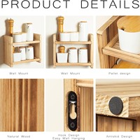 Étagère de rangement minimaliste en bois massif antidérapante à double niveau, organisateur d'épices pour la maison, étagère mobile pour la cuisine