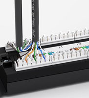 Cat6 Panel Patch 19 inci UTP 1U 24 port, dengan Keystone Jack Memuat penuh di rak dan konektor kabel menggunakan uji Saluran