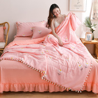 Couette d'été unie style coréen, couette rafraîchissante pour climatisation, ensemble de literie d'été