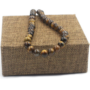 Hilo de cuentas de piedra Natural, redondo, Ojo de Tigre, 8mm - Product Image 4