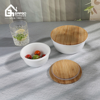Récipients de conservation alimentaire en verre opale blanc ronds de 740 ml, compatibles lave-vaisselle, avec couvercles hermétiques