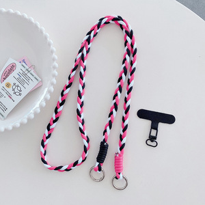 Phổ Crossbody điện thoại dây buộc với vá đầy màu sắc nylon bện chuỗi chống mất điện thoại di động Dây đeo chủ điện thoại dây buộc - Product Image 5