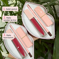 Ensemble de rouge à lèvres, gloss et crayon à lèvres 3 en 1, emballage de luxe en forme de lèvres, boîte de rangement, rouge à lèvres imperméable, cosmétique pour les lèvres, marque privée, coffret cadeau de maquillage