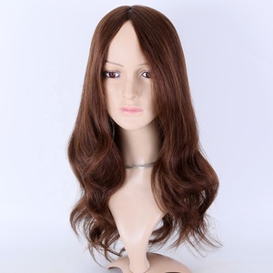 Perruque juive en cheveux humains européens de qualité supérieure, avec dessus en soie et dentelle transparente, longue et rougeâtre, vente en gros d'usine - Product Image 6