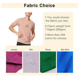 T-shirts à manches courtes raglan à col ras du cou pour hommes, t-shirts respirants en coton et spandex extensibles pour la course à pied - Product Image 2